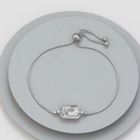 Gracee Jewellery Clear Gem Adjustable Bracelet