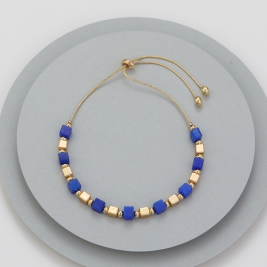 Gracee Jewellery Gold & Blue Adjustable Bracelet
