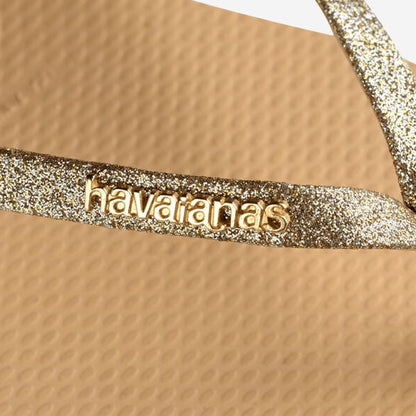 Havaianas Gold Glitter Flip Flops