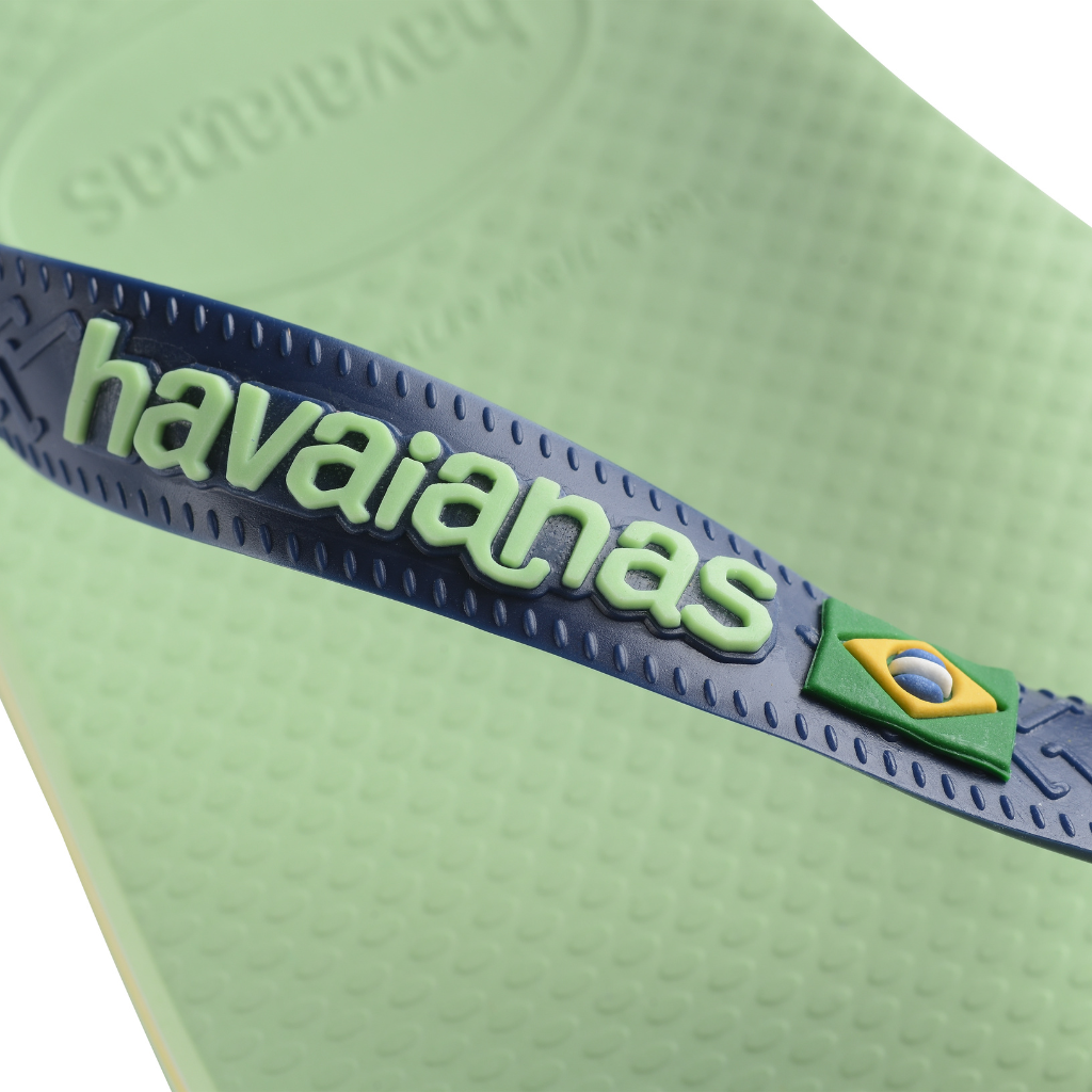 Havaianas Brasil Logo Citronella Green Flip Flops