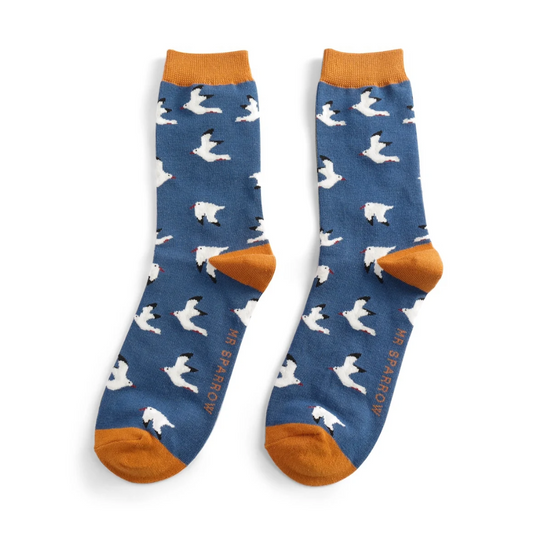 Mr Heron Navy Seagulls Socks