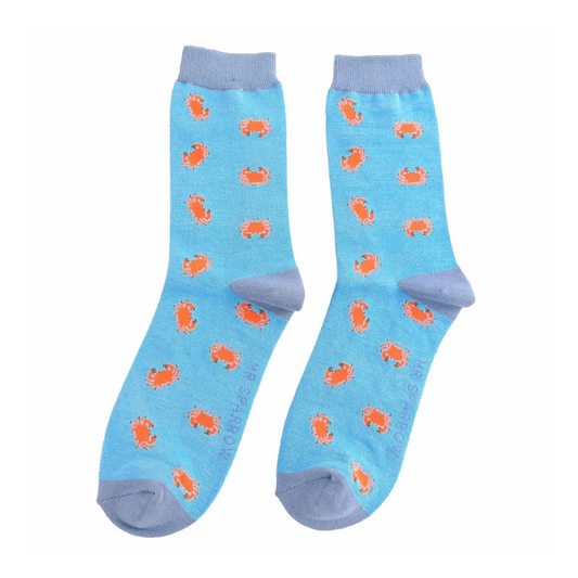 Mr Heron Sky Blue Crabs Socks