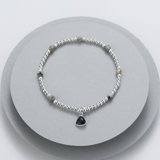Gracee Jewellery Silver with Gem Charm Bracelet