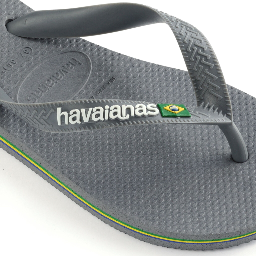 Havaianas Brasil Logo Steel Grey Flip Flops