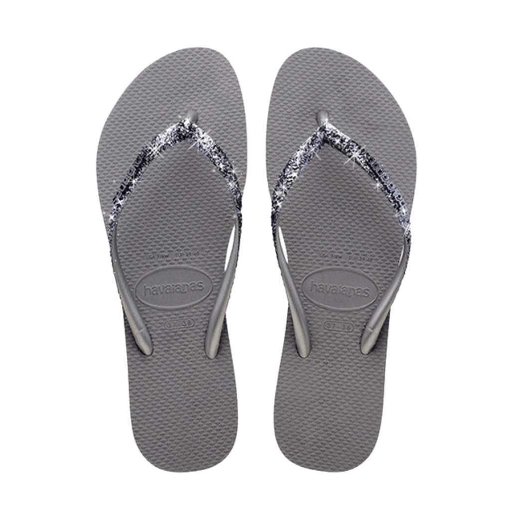 Havaianas Glitter Graphite Grey Flip Flops