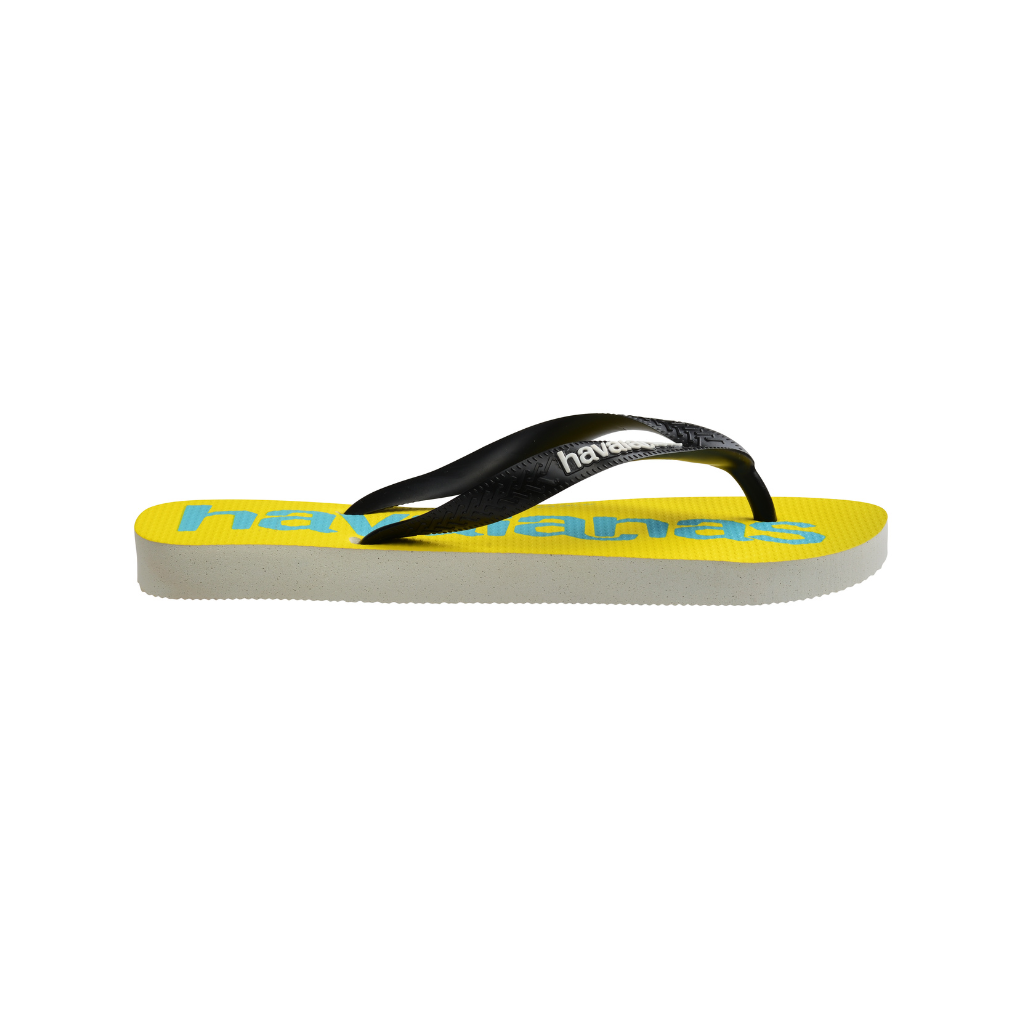 Havaianas Logo Yellow, White & Black Flip Flops
