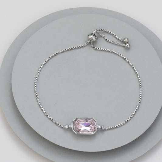 Gracee Jewellery Pink Gem Adjustable Bracelet