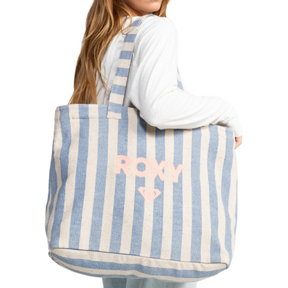 Roxy Blue & Natural Stripe Tote Bag