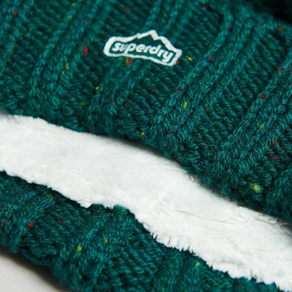 Superdry Cable Knit Forest Green Bobble Hat