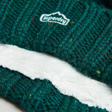 Load image into Gallery viewer, Superdry Cable Knit Forest Green Bobble Hat
