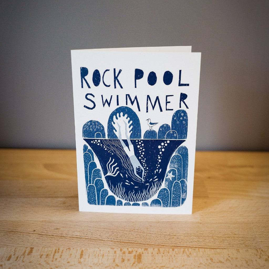 Jago Illustration Rock Pool Swimmer Greetings Card