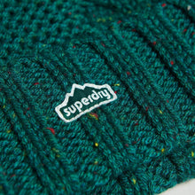Load image into Gallery viewer, Superdry Cable Knit Forest Green Bobble Hat
