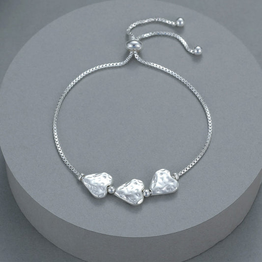 Gracee Jewellery Silver Three Hearts Bracelet