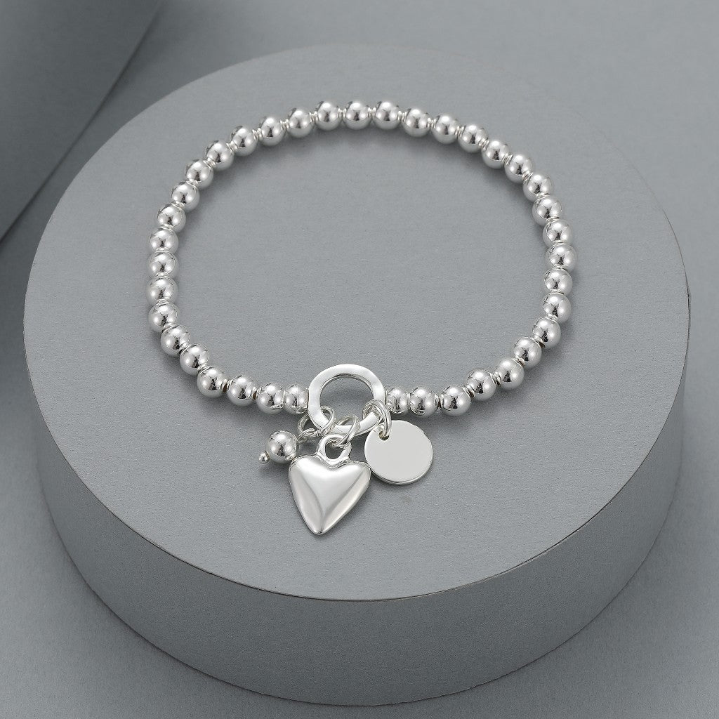 Gracee Jewellery Silver Heart & Charm Bracelet