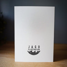 Load image into Gallery viewer, Jago Illustration Big Whale Surfers Greetings Card
