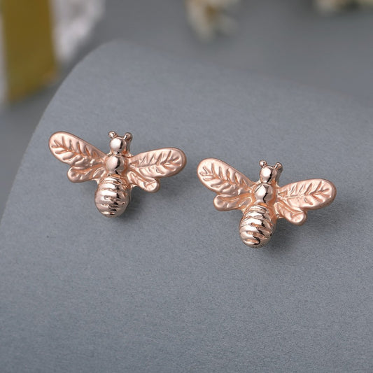 Gracee Jewellery Rose Gold Bee Earrings