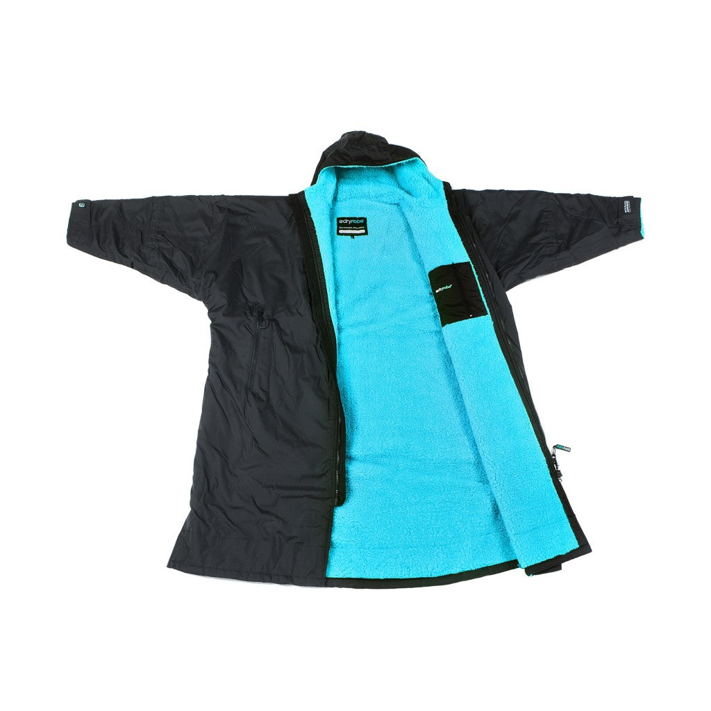 dryrobe Long Sleeve Black & Blue Changing Robe (Adult)