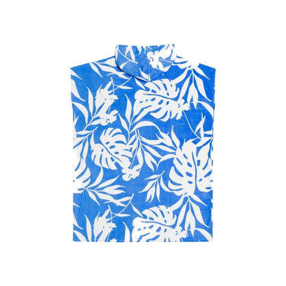 Roxy Blue Tropical Leaves Poncho Towel