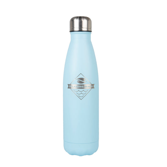 Polkerris Fish Logo Blue Water Bottle