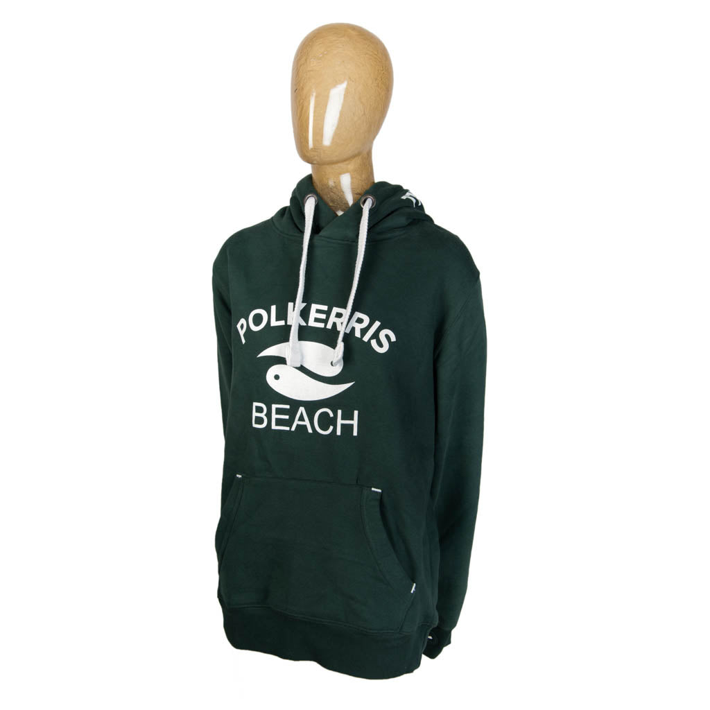 Polkerris Beach Forest Green Hoodie (Adult)