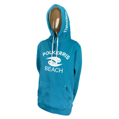 Polkerris Beach Caribbean Blue Hoodie (Adult)