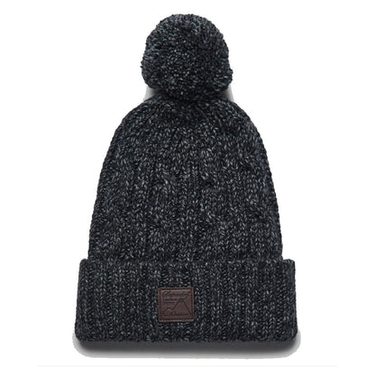 Superdry Cable Knit Charcoal Pom Pom Beanie