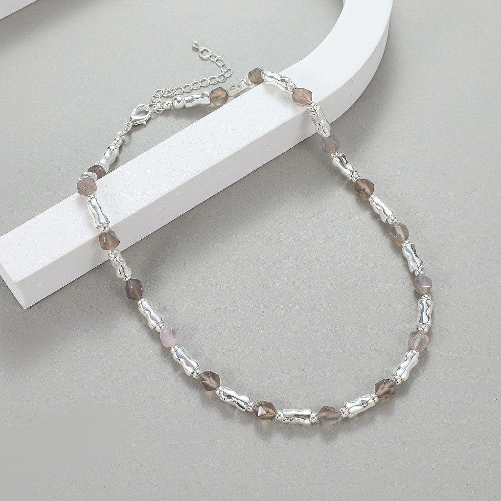 Gracee Jewellery Grey Quartz Necklace