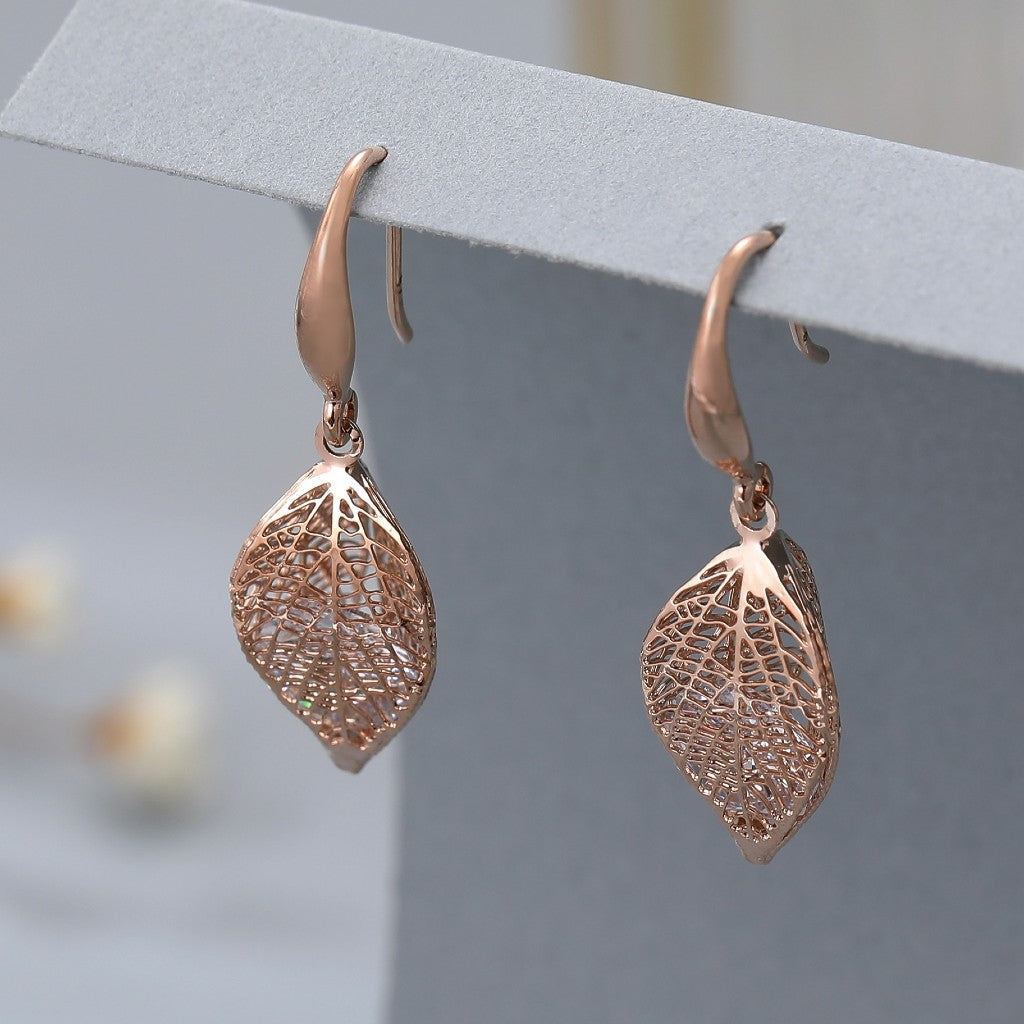 Gracee Jewellery Rose Gold Leaf Earrings