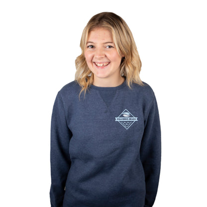 Polkerris Beach Navy Embroidered Sweatshirt (Adult)