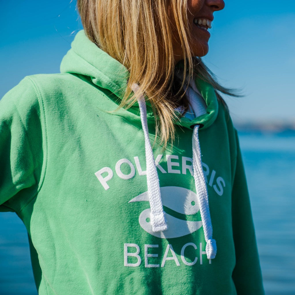 Polkerris Beach Peapod Green Hoodie (Adult)