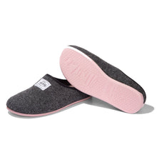 Load image into Gallery viewer, Mercredy Charcoal &amp; Pink Slippers
