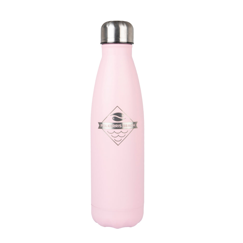 Polkerris Fish Logo Pink Water Bottle