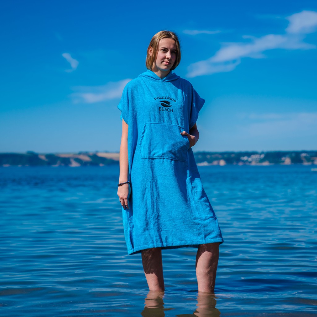 Polkerris Turquoise Hooded Changing Robe (Adult)