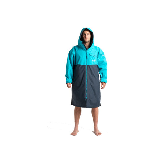 Robie Long Sleeve Turquoise & Grey Changing Robe (Adult)