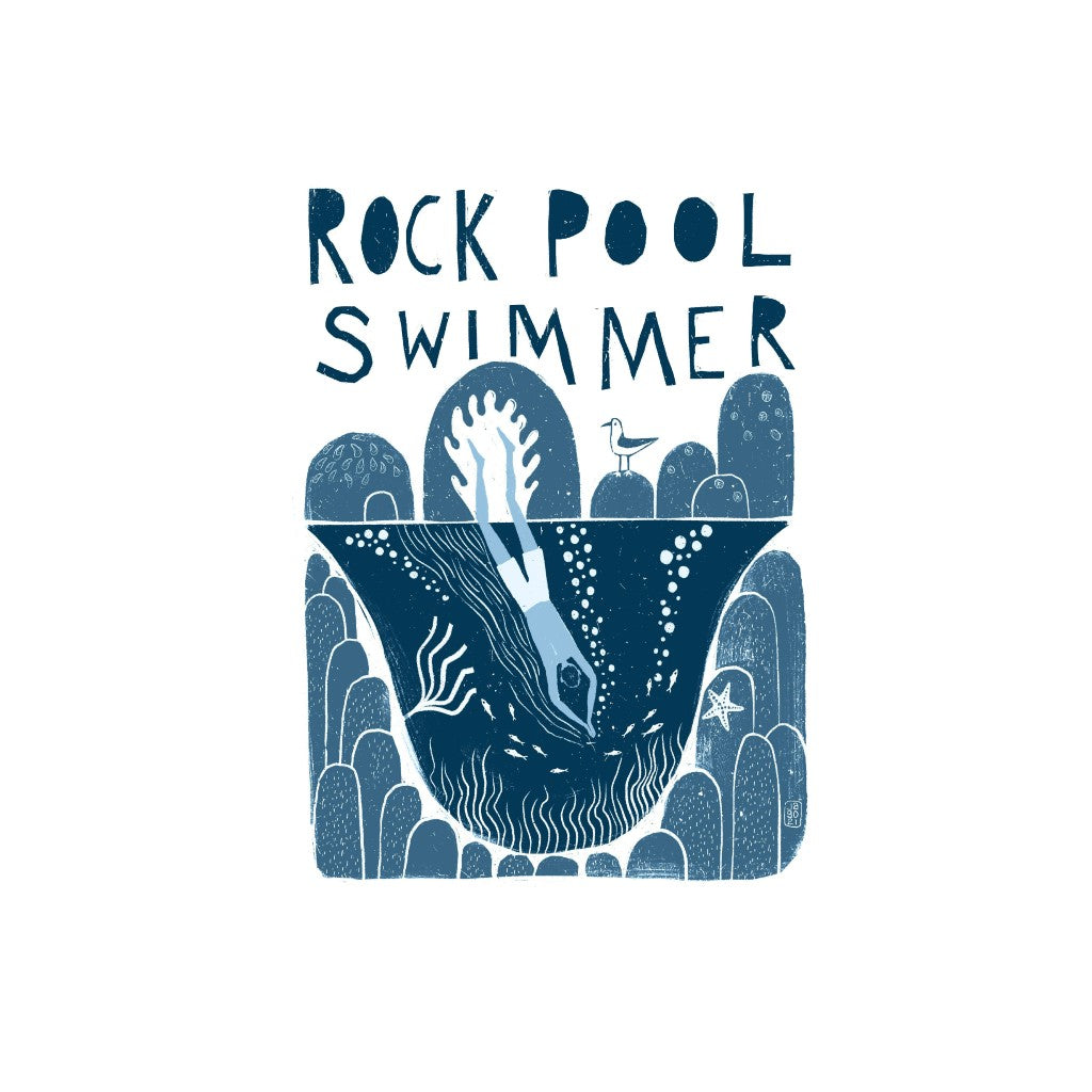 Jago Illustration Rock Pool Swimmer A4 Print