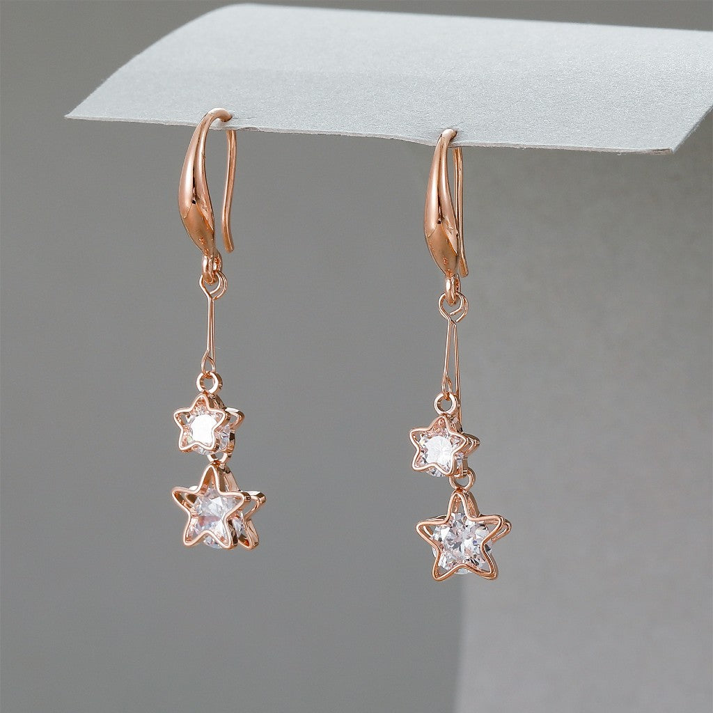 Gracee Jewellery Rose Gold Crystal Star Earrings
