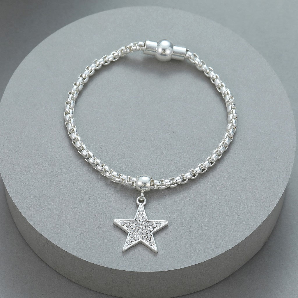 Gracee Jewellery Silver Link Star Bracelet