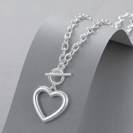 Gracee Jewellery Silver Links Heart Necklace