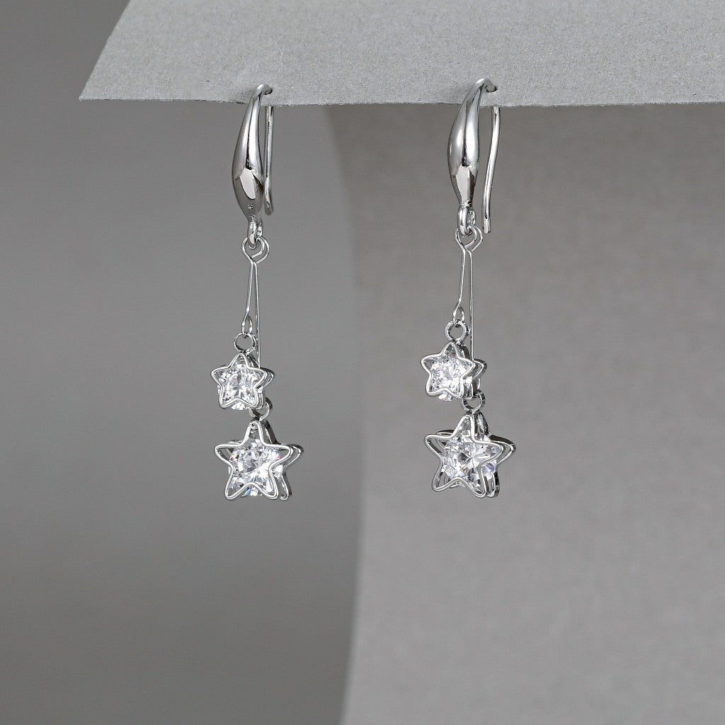 Gracee Jewellery Silver Crystal Star Earrings