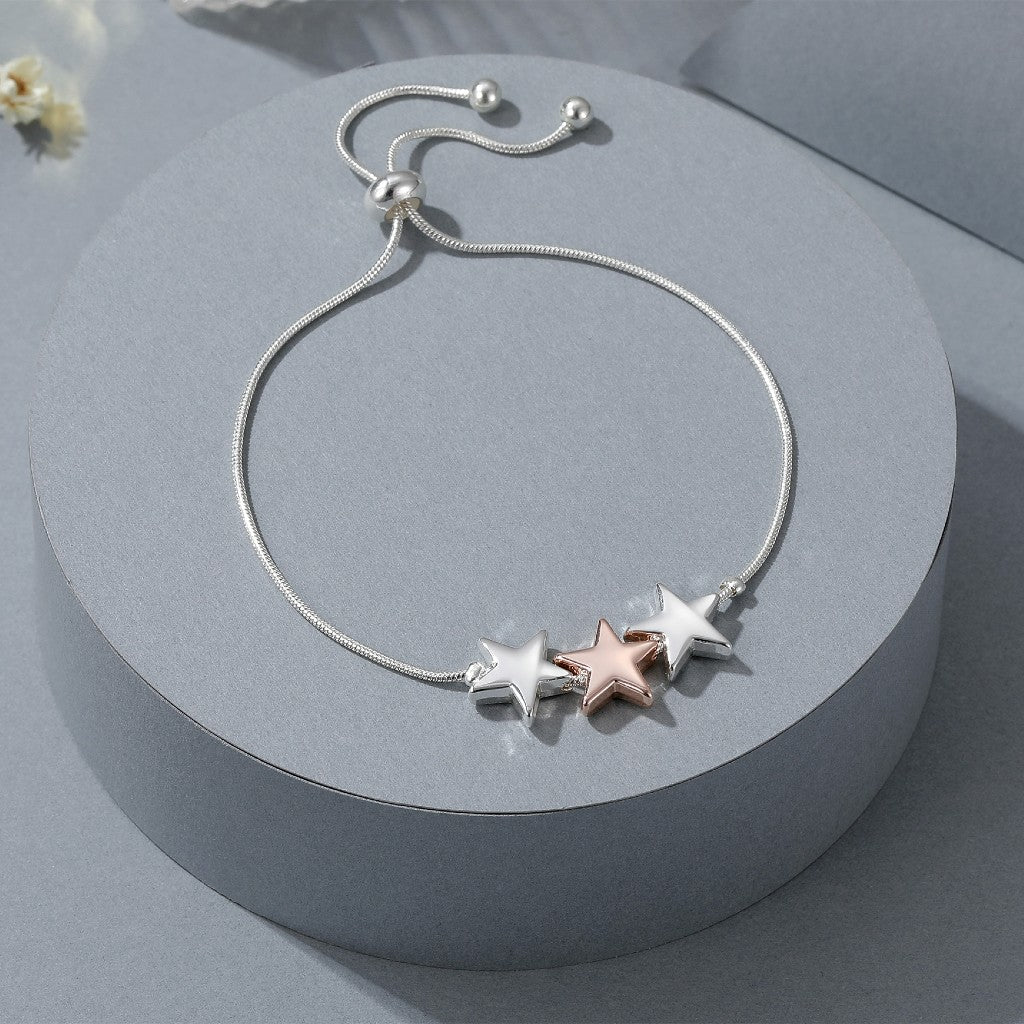 Gracee Jewellery Silver & Rose Gold Heart Bracelet