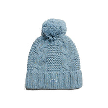 Load image into Gallery viewer, Superdry Cable Knit Soft Blue Bobble Hat
