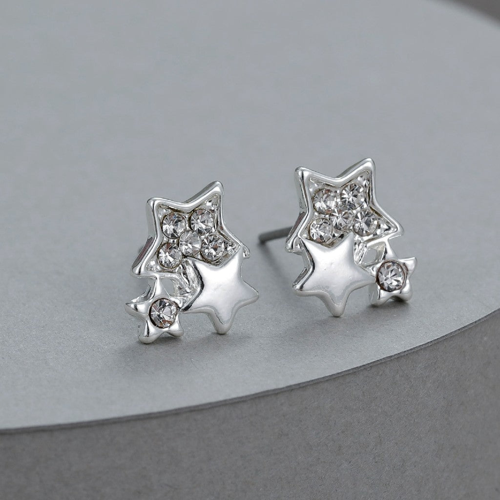 Gracee Jewellery Silver Star Trio Earrings