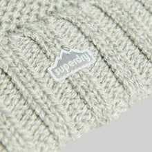 Load image into Gallery viewer, Superdry Cable Knit Light Grey Bobble Hat
