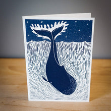 Load image into Gallery viewer, Jago Illustration Whale in Water Greetings Card
